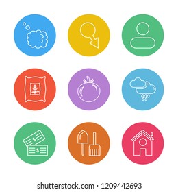 Set of 9 icons, for web, internet, mobile apps, interface design: business, finance, shopping, communication, fitness, computer, media, transportation, travel, easter, christmas, summer, device