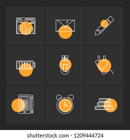 Set of 9 icons, for web, internet, mobile apps, interface design: business, finance, shopping, communication, fitness, computer, media, transportation, travel, easter, christmas, summer, device