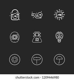 Set of 9 icons, for web, internet, mobile apps, interface design: business, finance, shopping, communication, fitness, computer, media, transportation, travel, easter, christmas, summer, device