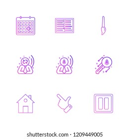 Set of 9 icons, for web, internet, mobile apps, interface design: business, finance, shopping, communication, fitness, computer, media, transportation, travel, easter, christmas, summer, device