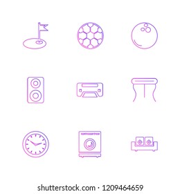 Set of 9 icons, for web, internet, mobile apps, interface design: business, finance, shopping, communication, fitness, computer, media, transportation, travel, easter, christmas, summer, device