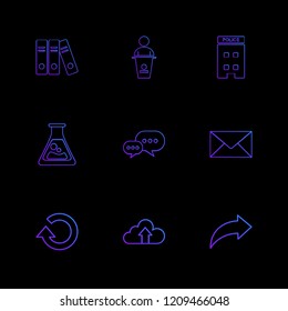 Set of 9 icons, for web, internet, mobile apps, interface design: business, finance, shopping, communication, fitness, computer, media, transportation, travel, easter, christmas, summer, device