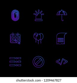 Set of 9 icons, for web, internet, mobile apps, interface design: business, finance, shopping, communication, fitness, computer, media, transportation, travel, easter, christmas, summer, device