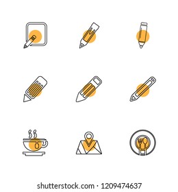 Set of 9 icons, for web, internet, mobile apps, interface design: business, finance, shopping, communication, fitness, computer, media, transportation, travel, easter, christmas, summer, device