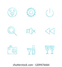 Set of 9 icons, for web, internet, mobile apps, interface design: business, finance, shopping, communication, fitness, computer, media, transportation, travel, easter, christmas, summer, device