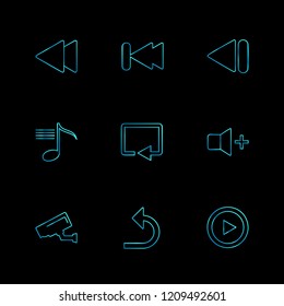 Set of 9 icons, for web, internet, mobile apps, interface design: business, finance, shopping, communication, fitness, computer, media, transportation, travel, easter, christmas, summer, device