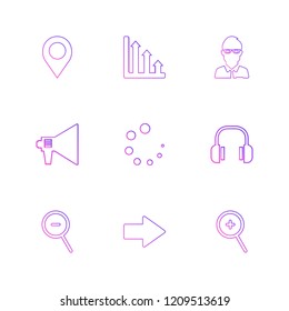 Set of 9 icons, for web, internet, mobile apps, interface design: business, finance, shopping, communication, fitness, computer, media, transportation, travel, easter, christmas, summer, device