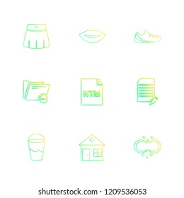 Set of 9 icons, for web, internet, mobile apps, interface design: business, finance, shopping, communication, fitness, computer, media, transportation, travel, easter, christmas, summer, device
