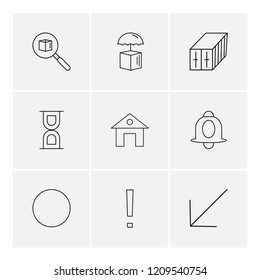 Set of 9 icons, for web, internet, mobile apps, interface design: business, finance, shopping, communication, fitness, computer, media, transportation, travel, easter, christmas, summer, device
