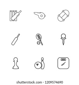 Set of 9 icons, for web, internet, mobile apps, interface design: sport