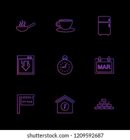Set of 9 icons, for web, internet, mobile apps, interface design: business, finance, shopping, communication, fitness, computer, media, transportation, travel, easter, christmas, summer, device