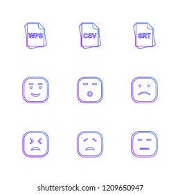 Set of 9 icons, for web, internet, mobile apps, interface design: business, finance, shopping, communication, fitness, computer, media, transportation, travel, easter, christmas, summer, device