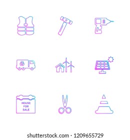 Set of 9 icons, for web, internet, mobile apps, interface design: business, finance, shopping, communication, fitness, computer, media, transportation, travel, easter, christmas, summer, device