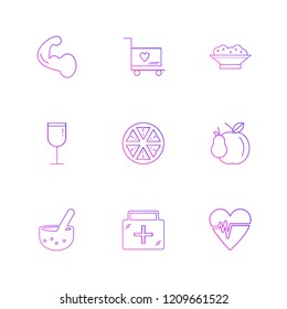 Set of 9 icons, for web, internet, mobile apps, interface design: business, finance, shopping, communication, fitness, computer, media, transportation, travel, easter, christmas, summer, device