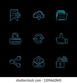Set of 9 icons, for web, internet, mobile apps, interface design: business, finance, shopping, communication, fitness, computer, media, transportation, travel, easter, christmas, summer, device