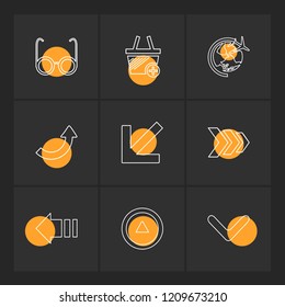 Set of 9 icons, for web, internet, mobile apps, interface design: business, finance, shopping, communication, fitness, computer, media, transportation, travel, easter, christmas, summer, device