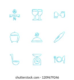 Set of 9 icons, for web, internet, mobile apps, interface design: business, finance, shopping, communication, fitness, computer, media, transportation, travel, easter, christmas, summer, device