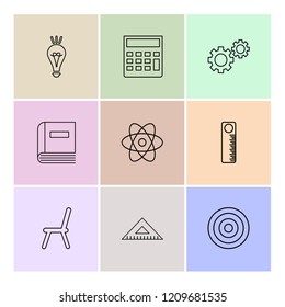 Set of 9 icons, for web, internet, mobile apps, interface design: business, finance, shopping, communication, fitness, computer, media, transportation, travel, easter, christmas, summer, device
