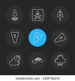 Set of 9 icons, for web, internet, mobile apps, interface design: business, finance, shopping, communication, fitness, computer, media, transportation, travel, easter, christmas, summer, device