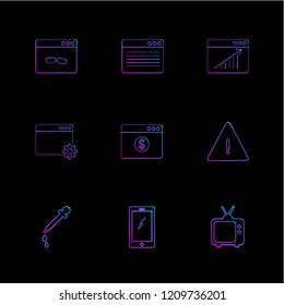 Set of 9 icons, for web, internet, mobile apps, interface design: business, finance, shopping, communication, fitness, computer, media, transportation, travel, easter, christmas, summer, device