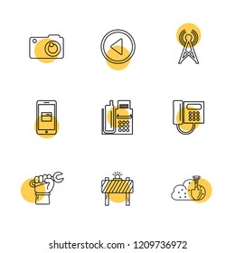 Set of 9 icons, for web, internet, mobile apps, interface design: business, finance, shopping, communication, fitness, computer, media, transportation, travel, easter, christmas, summer, device