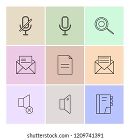 Set of 9 icons, for web, internet, mobile apps, interface design: business, finance, shopping, communication, fitness, computer, media, transportation, travel, easter, christmas, summer, device