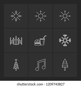 Set of 9 icons, for web, internet, mobile apps, interface design: business, finance, shopping, communication, fitness, computer, media, transportation, travel, easter, christmas, summer, device