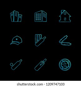 Set of 9 icons, for web, internet, mobile apps, interface design: business, finance, shopping, communication, fitness, computer, media, transportation, travel, easter, christmas, summer, device