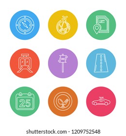 Set of 9 icons, for web, internet, mobile apps, interface design: business, finance, shopping, communication, fitness, computer, media, transportation, travel, easter, christmas, summer, device