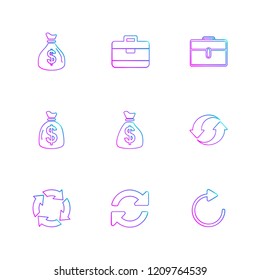 Set of 9 icons, for web, internet, mobile apps, interface design: business, finance, shopping, communication, fitness, computer, media, transportation, travel, easter, christmas, summer, device