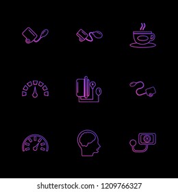 Set of 9 icons, for web, internet, mobile apps, interface design: business, finance, shopping, communication, fitness, computer, media, transportation, travel, easter, christmas, summer, device