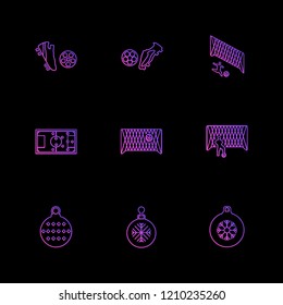 Set of 9 icons, for web, internet, mobile apps, interface design: business, finance, shopping, communication, fitness, computer, media, transportation, travel, easter, christmas, summer, device