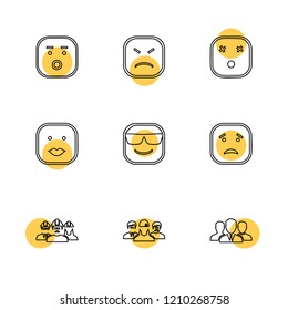 Set of 9 icons, for web, internet, mobile apps, interface design: business, finance, shopping, communication, fitness, computer, media, transportation, travel, easter, christmas, summer, device