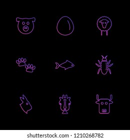 Set of 9 icons, for web, internet, mobile apps, interface design: business, finance, shopping, communication, fitness, computer, media, transportation, travel, easter, christmas, summer, device