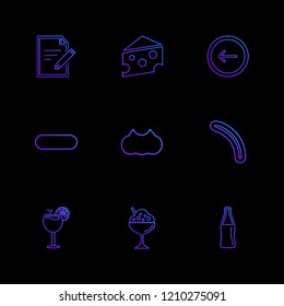 Set of 9 icons, for web, internet, mobile apps, interface design: business, finance, shopping, communication, fitness, computer, media, transportation, travel, easter, christmas, summer, device