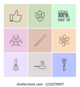 Set of 9 icons, for web, internet, mobile apps, interface design: business, finance, shopping, communication, fitness, computer, media, transportation, travel, easter, christmas, summer, device