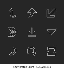 Set of 9 icons, for web, internet, mobile apps, interface design: business, finance, shopping, communication, fitness, computer, media, transportation, travel, easter, christmas, summer, device