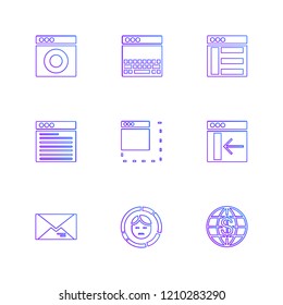 Set of 9 icons, for web, internet, mobile apps, interface design: business, finance, shopping, communication, fitness, computer, media, transportation, travel, easter, christmas, summer, device