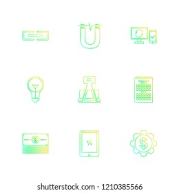 Set of 9 icons, for web, internet, mobile apps, interface design: business, finance, shopping, communication, fitness, computer, media, transportation, travel, easter, christmas, summer, device