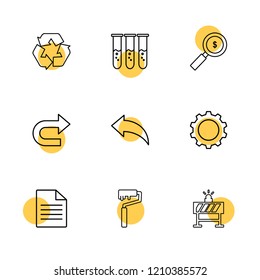 Set of 9 icons, for web, internet, mobile apps, interface design: business, finance, shopping, communication, fitness, computer, media, transportation, travel, easter, christmas, summer, device