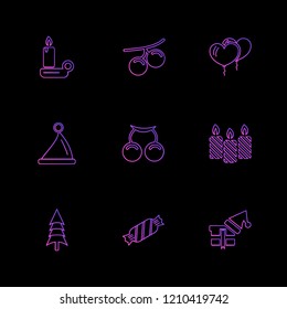 Set of 9 icons, for web, internet, mobile apps, interface design: business, finance, shopping, communication, fitness, computer, media, transportation, travel, easter, christmas, summer, device