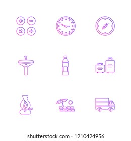 Set of 9 icons, for web, internet, mobile apps, interface design: business, finance, shopping, communication, fitness, computer, media, transportation, travel, easter, christmas, summer, device