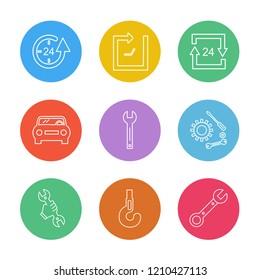 Set of 9 icons, for web, internet, mobile apps, interface design: business, finance, shopping, communication, fitness, computer, media, transportation, travel, easter, christmas, summer, device
