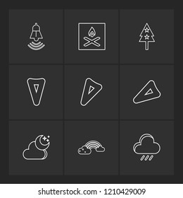 Set of 9 icons, for web, internet, mobile apps, interface design: business, finance, shopping, communication, fitness, computer, media, transportation, travel, easter, christmas, summer, device