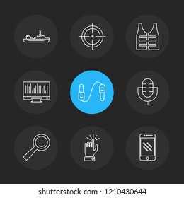 Set of 9 icons, for web, internet, mobile apps, interface design: business, finance, shopping, communication, fitness, computer, media, transportation, travel, easter, christmas, summer, device
