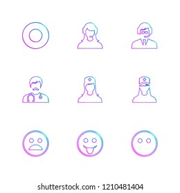 Set of 9 icons, for web, internet, mobile apps, interface design: business, finance, shopping, communication, fitness, computer, media, transportation, travel, easter, christmas, summer, device