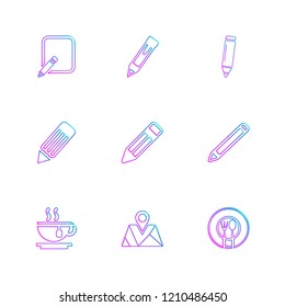 Set of 9 icons, for web, internet, mobile apps, interface design: business, finance, shopping, communication, fitness, computer, media, transportation, travel, easter, christmas, summer, device