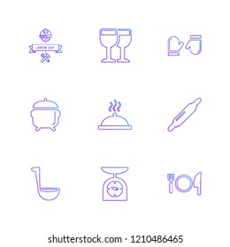 Set of 9 icons, for web, internet, mobile apps, interface design: business, finance, shopping, communication, fitness, computer, media, transportation, travel, easter, christmas, summer, device