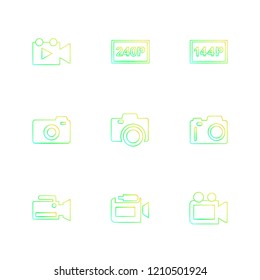 Set of 9 icons, for web, internet, mobile apps, interface design: business, finance, shopping, communication, fitness, computer, media, transportation, travel, easter, christmas, summer, device