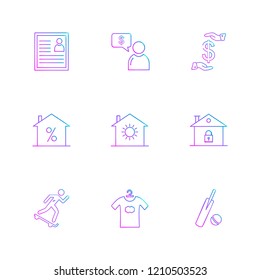 Set of 9 icons, for web, internet, mobile apps, interface design: business, finance, shopping, communication, fitness, computer, media, transportation, travel, easter, christmas, summer, device